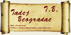 Tadej Beogradac vizit kartica